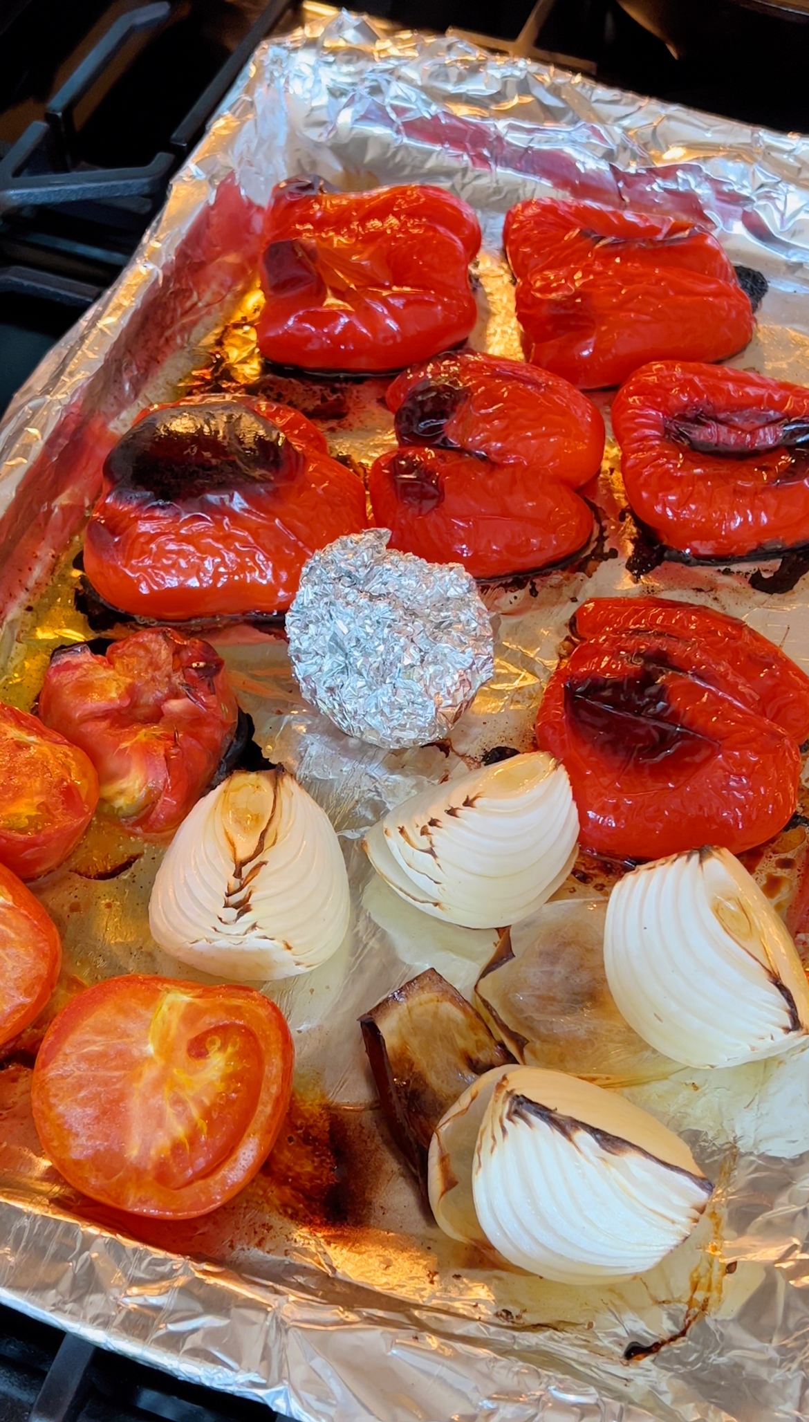 Roasted Red Pepper Pasta with Shrimp