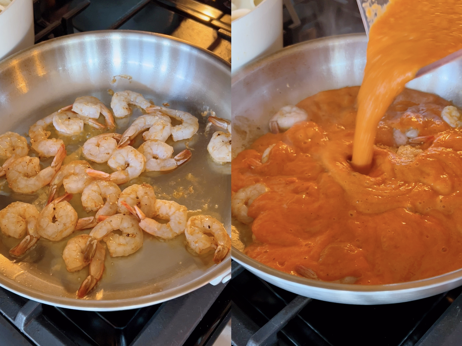 Roasted Red Pepper Pasta with Shrimp - Cup of Liv Kitchen