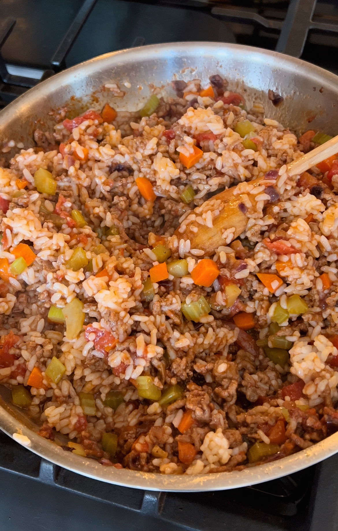 Cheesy Baked Rice with Ground Beef