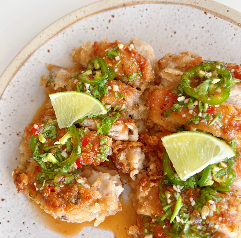 Crispy Chicken with Sweet Chili Lime Sauce - Cup of Liv Kitchen