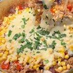 Cheesy One-Pan Steak and Corn Fried Rice