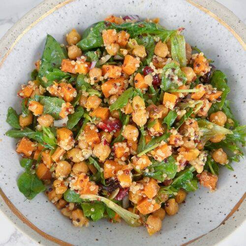 Oven Roasted Sweet Potato & Chickpea Salad