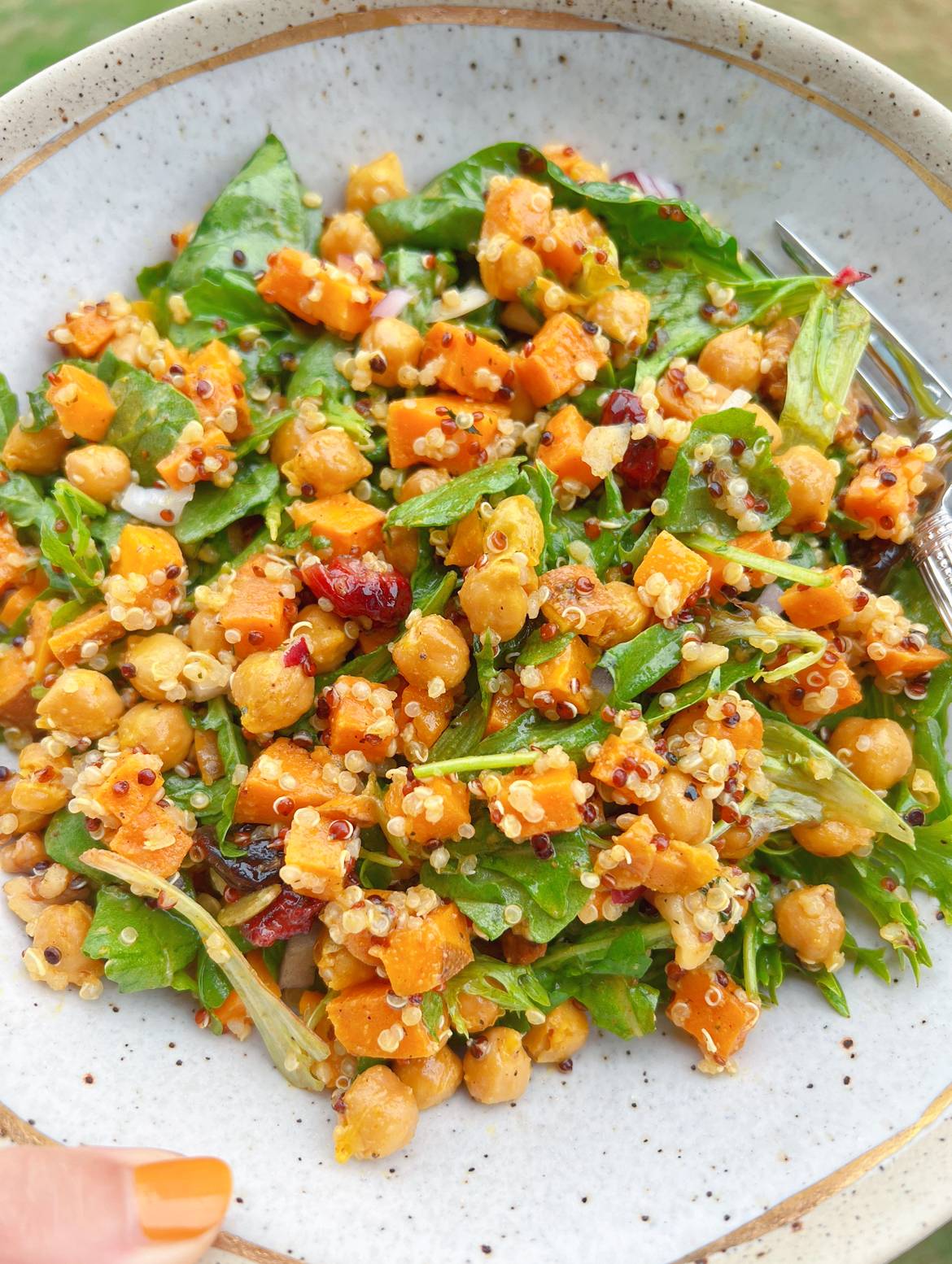 Oven Roasted Sweet Potato & Chickpea Salad