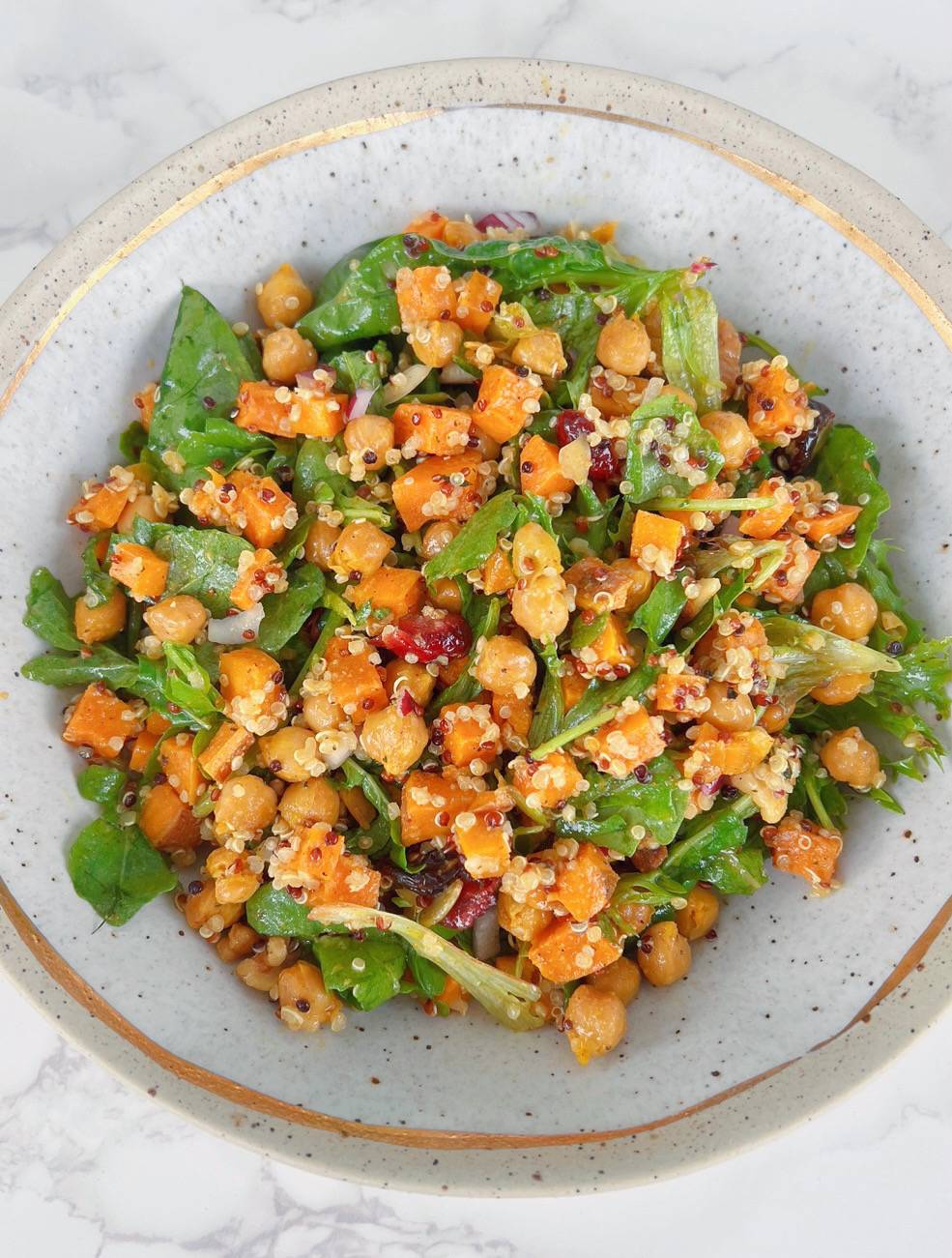 Oven Roasted Sweet Potato & Chickpea Salad
