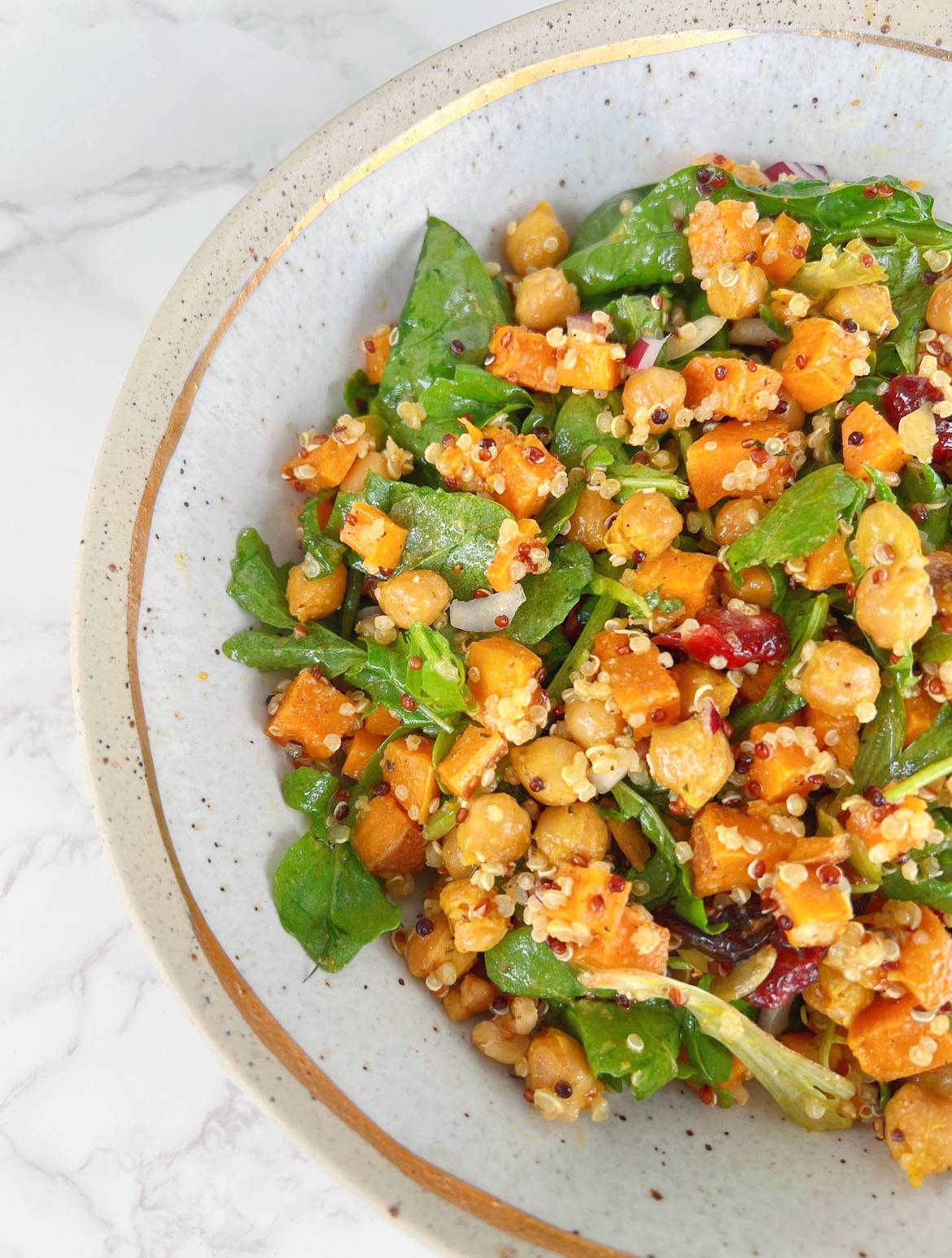 Oven Roasted Sweet Potato & Chickpea Salad