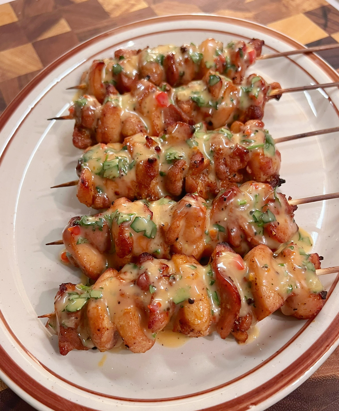 Thai Chicken Skewers with Sweet Chili Sauce