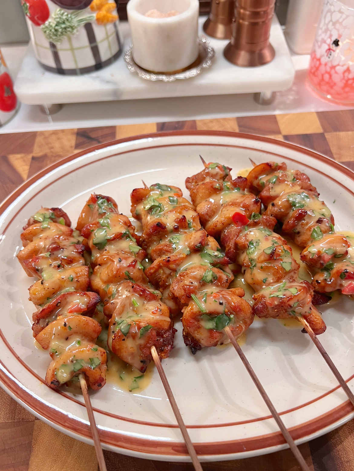 Thai Chicken Skewers with Sweet Chili Sauce