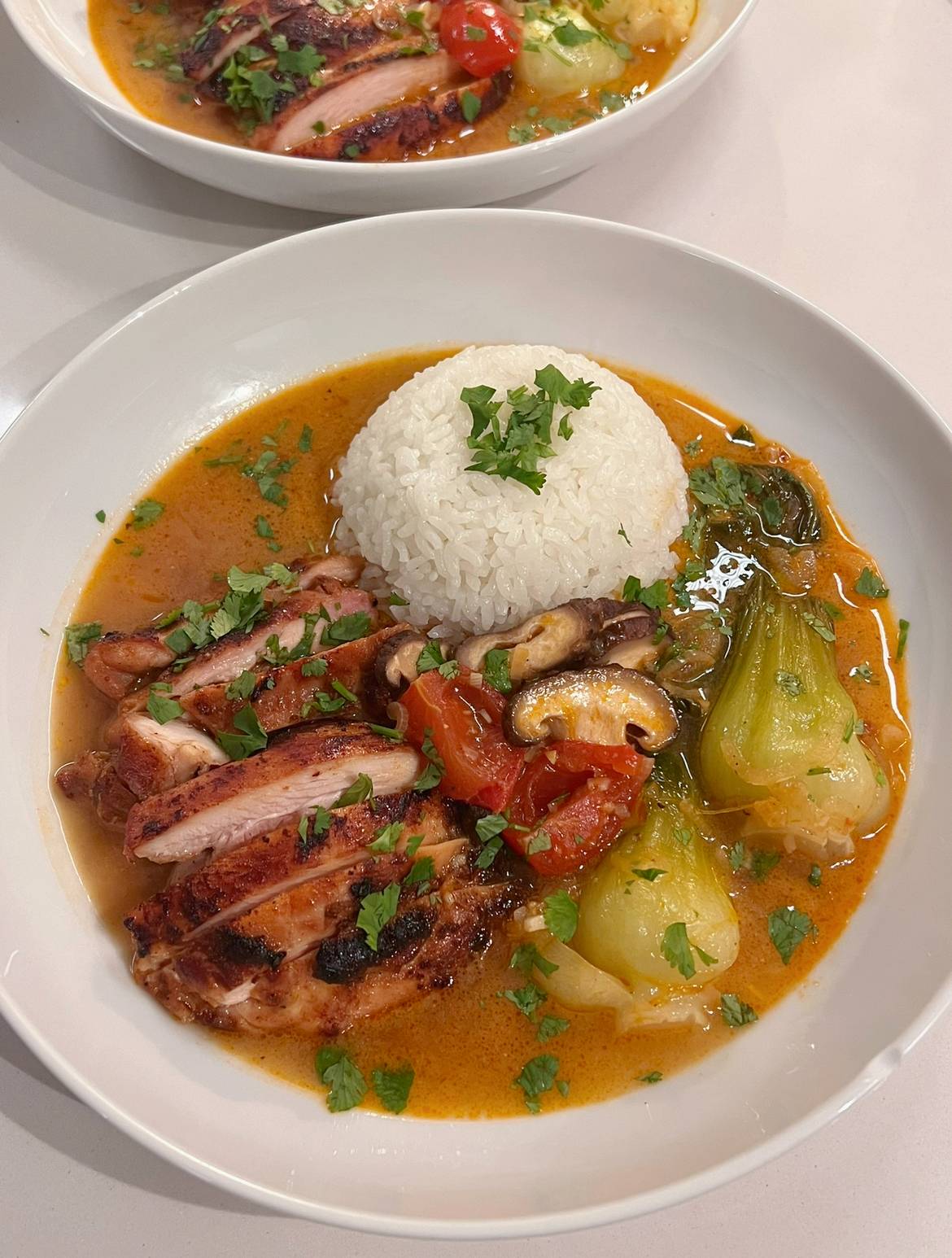 Tom Yum Brothy Rice with Chicken