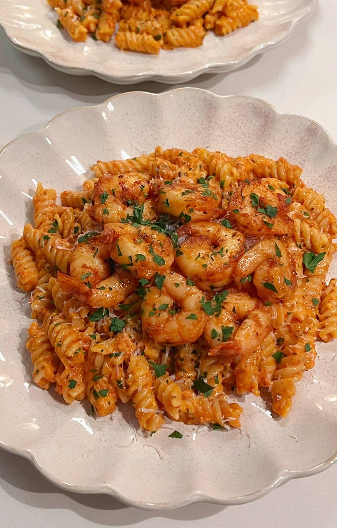 Creamy Roasted Red Pepper Shrimp Pasta