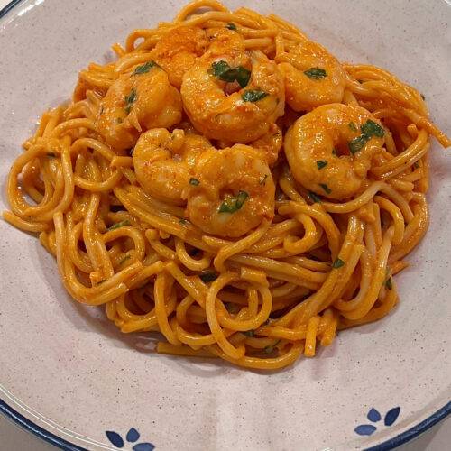 Creamy Gochujang Shrimp Pasta