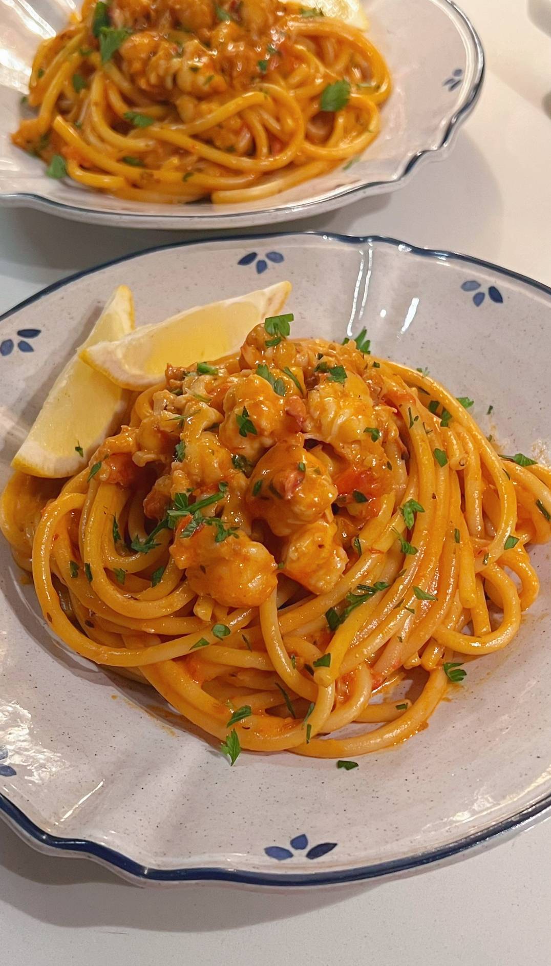 Lemon Harissa Lobster Bucatini with Fennel