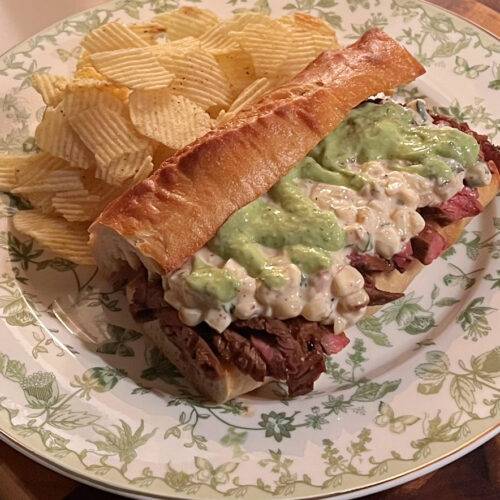 Elote Steak Sandwich