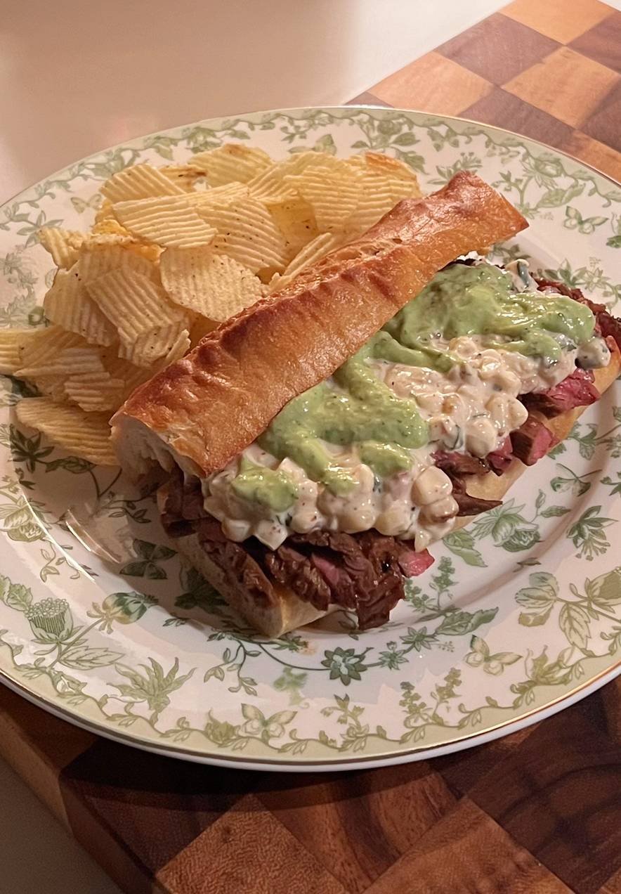 Elote Steak Sandwich