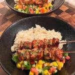 Air Fryer Sweet Chili Lime Salmon Skewers