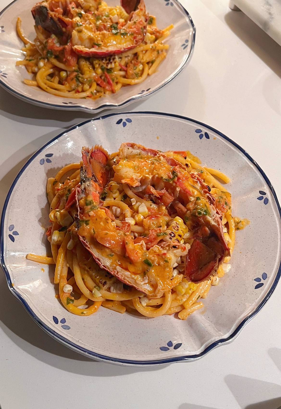 Calabrian Butter Lobster Pasta with Charred Corn