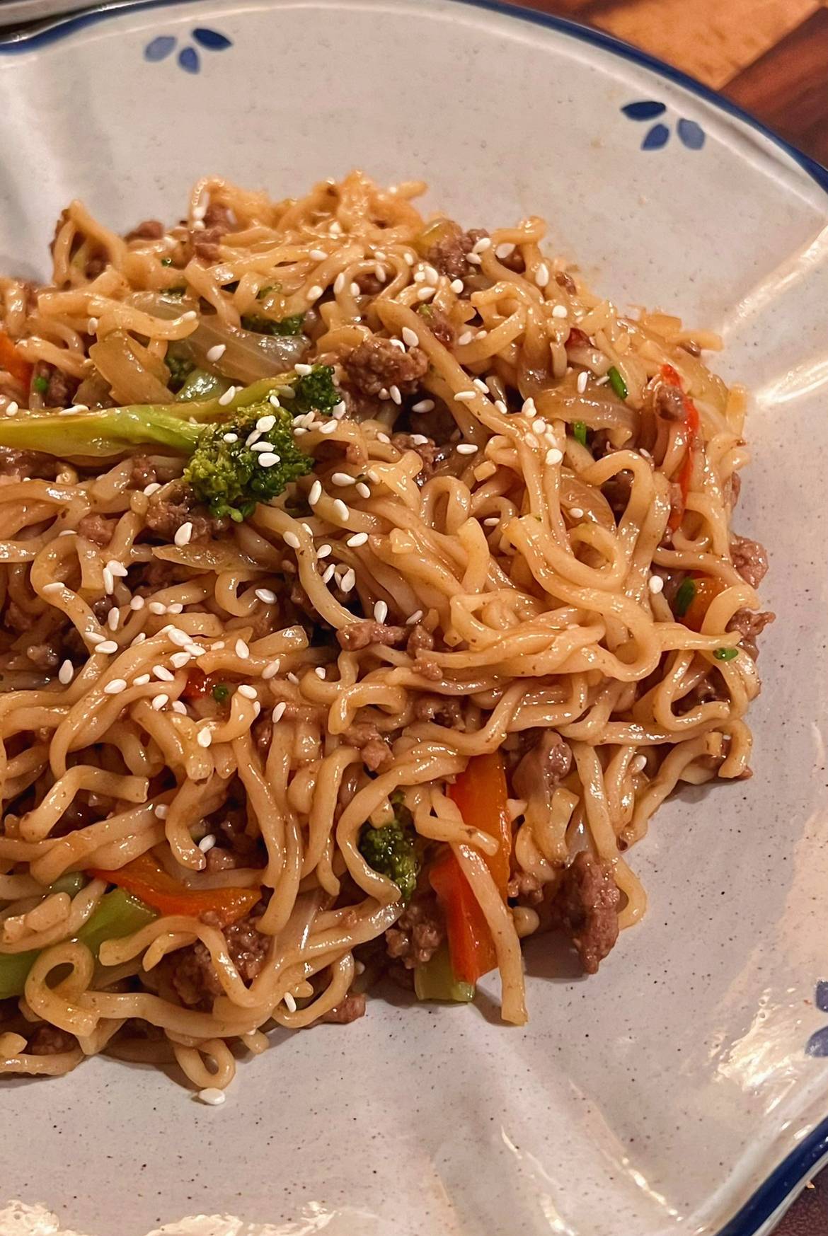 Mongolian Ground Beef Noodles